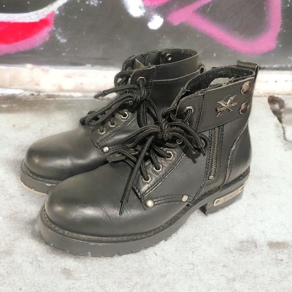 Xelement Size 9 2505 Righteous Womens Black‎ Zipper Motorcycle Leather Boots